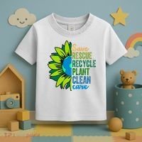 Save Rescue Recycle Plant Clean Care Earth Day Toddler T-Shirt thumb 3
