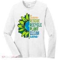 Save Rescue Recycle Plant Clean Care Earth Day Women's Long Sleeve Shirt thumb 0