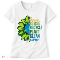 Save Rescue Recycle Plant Clean Care Earth Day Women's T-Shirt thumb 0