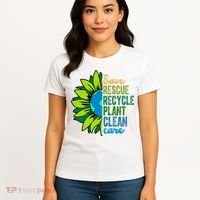 Save Rescue Recycle Plant Clean Care Earth Day Women's T-Shirt thumb 4