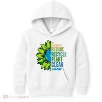 Save Rescue Recycle Plant Clean Care Earth Day Kids Hoodie thumb 0