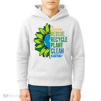 Save Rescue Recycle Plant Clean Care Earth Day Kids Hoodie thumb 4