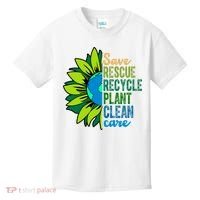 Save Rescue Recycle Plant Clean Care Earth Day Kids T-Shirt thumb 0