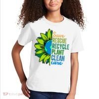 Save Rescue Recycle Plant Clean Care Earth Day Kids T-Shirt thumb 2