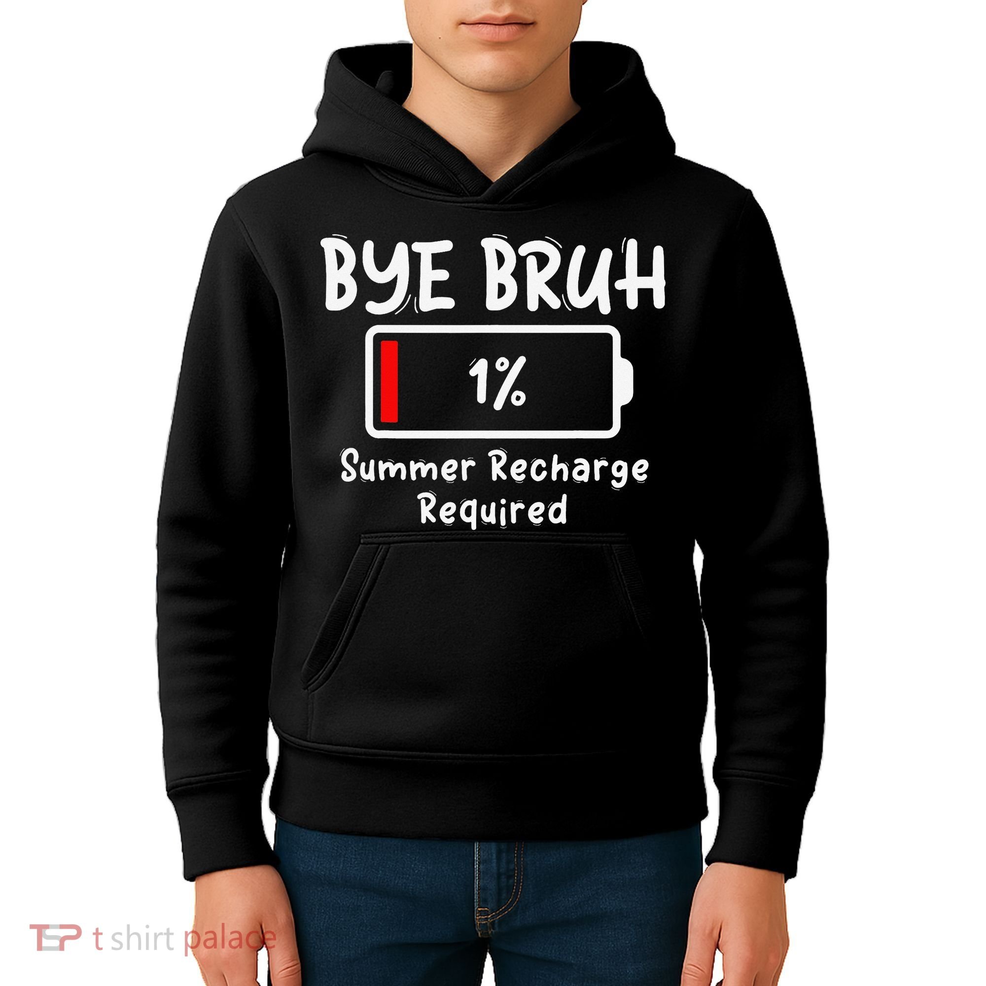 Summer Recharge Required Funny Last Day Of School Bye Bruh Kids Hoodie