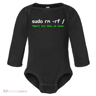 Sudo Rm Rf Linux, Programmer, Engineer, Opensource Baby Long Sleeve Bodysuit