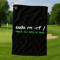 Sudo Rm Rf Linux, Programmer, Engineer, Opensource Golf Towel thumb 1