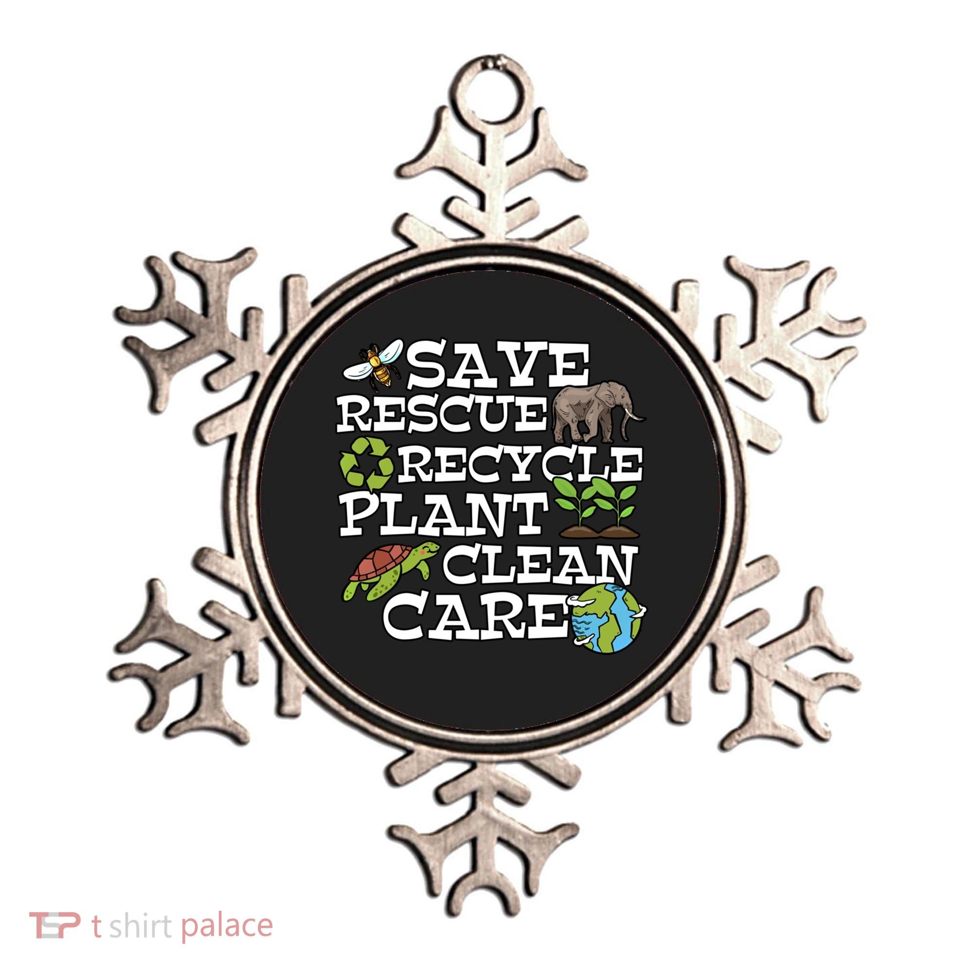 Save Rescue Recycle Plant Clean Care Earth Day Anniversary Cute Gift Ornament