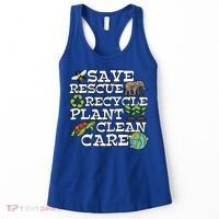 Save Rescue Recycle Plant Clean Care Earth Day Anniversary Cute Gift Women's Tank Top thumb 0