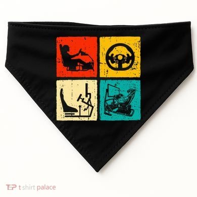 Sim Racing Retro Vintage Simulator Cockpit Racer Experience USA-Made Doggie Bandana