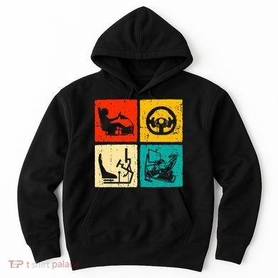 Sim Racing Retro Vintage Simulator Cockpit Racer Experience Hoodie