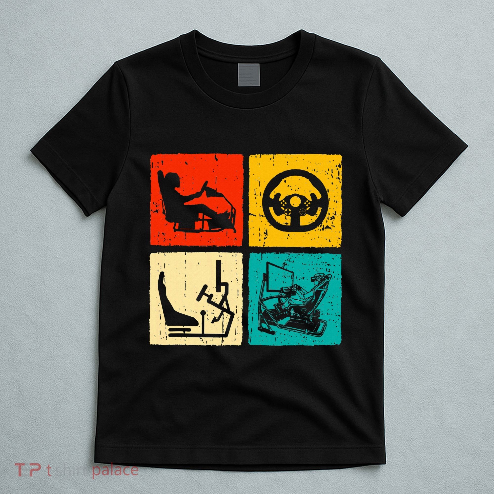 Sim Racing Retro Vintage Simulator Cockpit Racer Experience T-Shirt