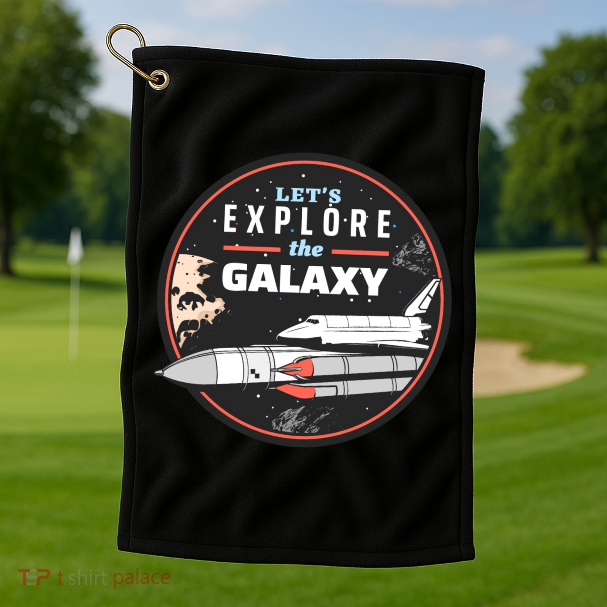 Space Retro Golf Towel