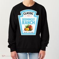 Seemingly Ranch Sauce Dressing Halloween Costume Matching Women's Sweatshirt thumb 0