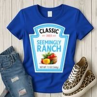 Seemingly Ranch Sauce Dressing Halloween Costume Matching Women's T-Shirt thumb 3