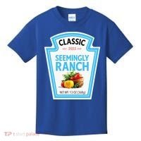 Seemingly Ranch Sauce Dressing Halloween Costume Matching Kids T-Shirt thumb 0