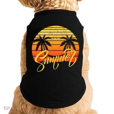 Summer Retro Sunset Tropical Doggie Tank