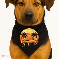 Summer Retro Sunset Tropical USA-Made Doggie Bandana thumb 1