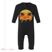 Summer Retro Sunset Tropical Infant Fleece One Piece thumb 0