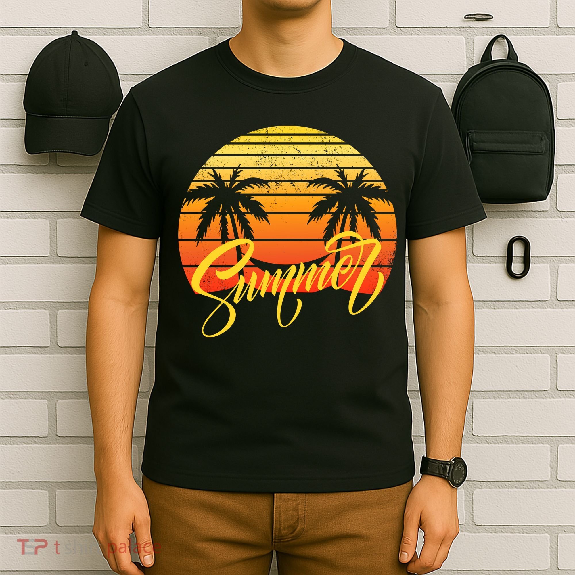 Summer Retro Sunset Tropical T-Shirt