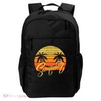 Summer Retro Sunset Tropical Backpack thumb 0
