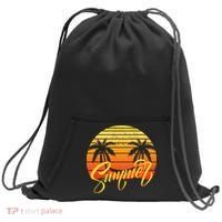 Summer Retro Sunset Tropical Sweatshirt Cinch Pack Bag thumb 0