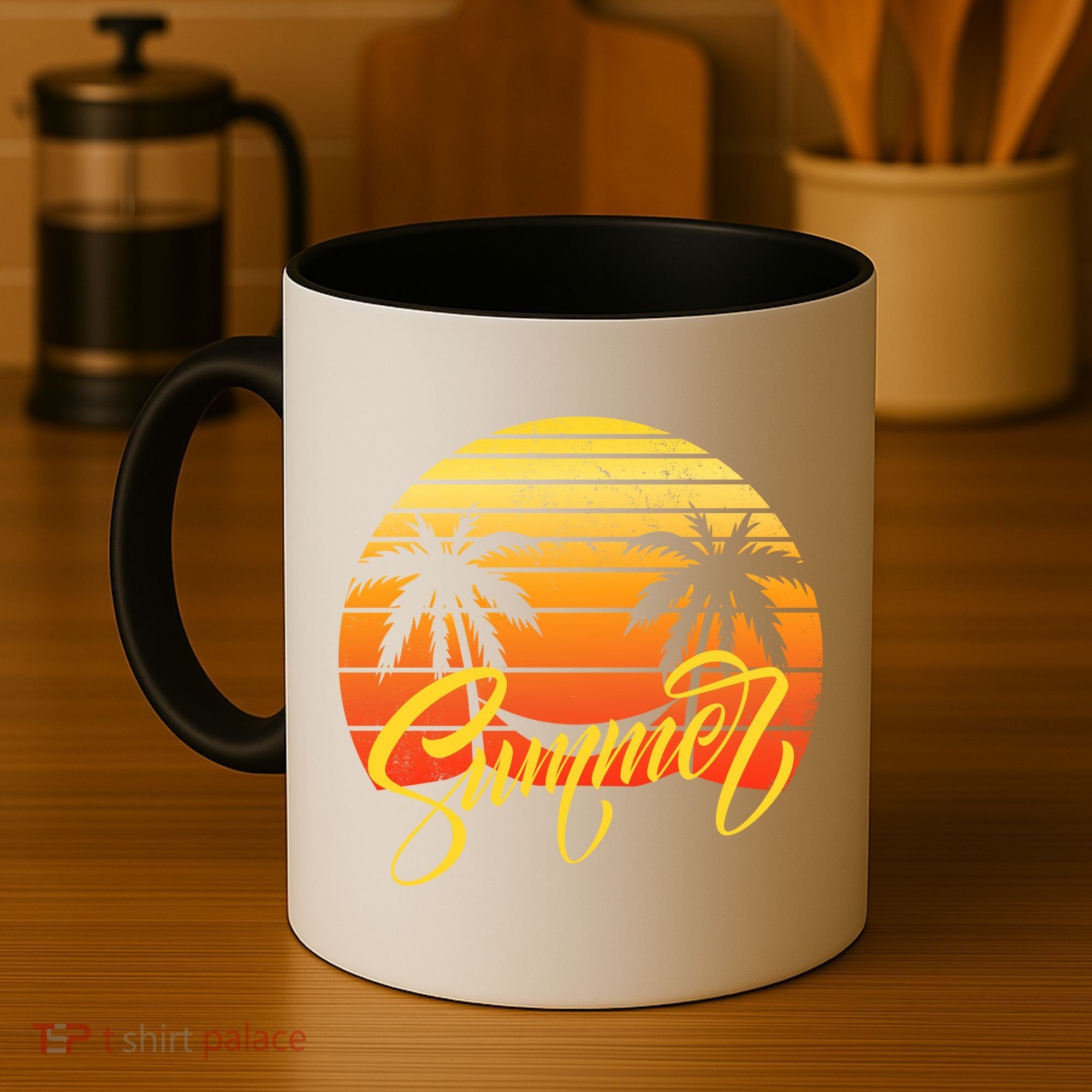 Summer Retro Sunset Tropical Coffee Mug