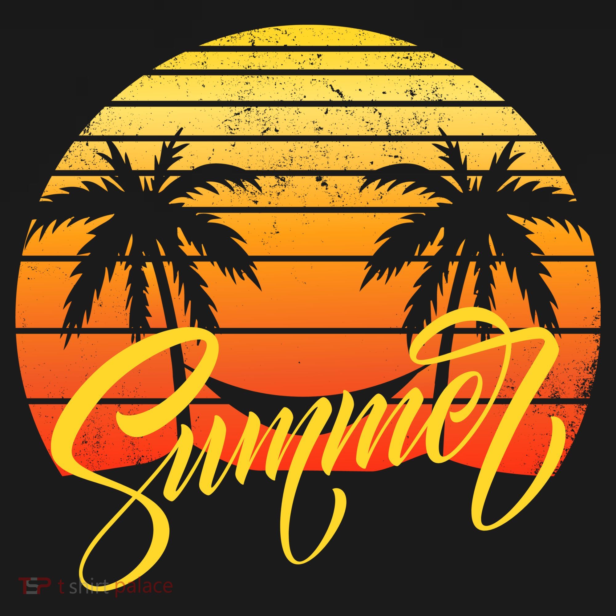 Summer Retro Sunset Tropical Polo