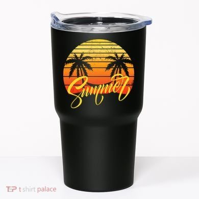 Summer Retro Sunset Tropical Tumbler