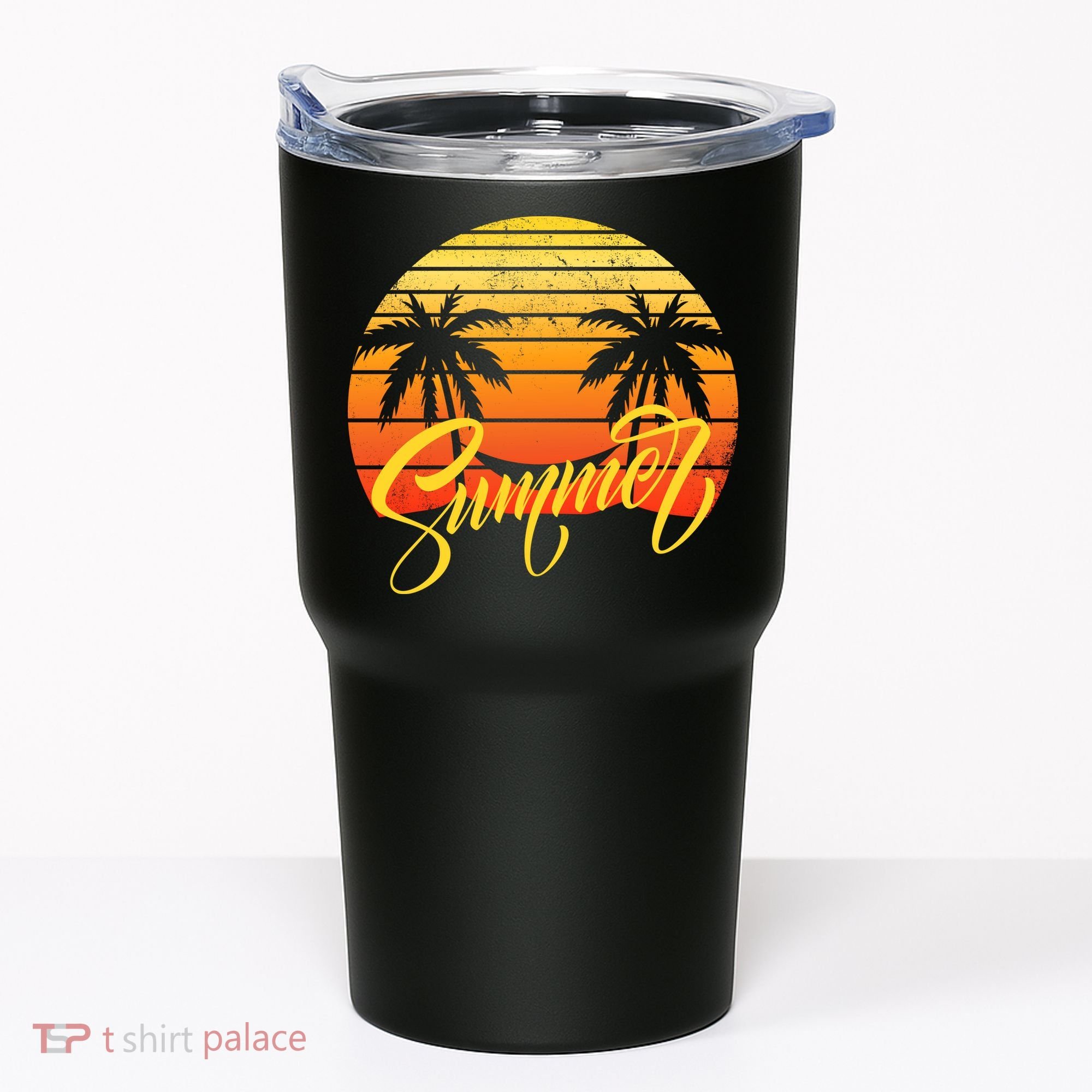 Summer Retro Sunset Tropical Tumbler