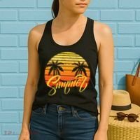 Summer Retro Sunset Tropical Women's Tank Top thumb 2