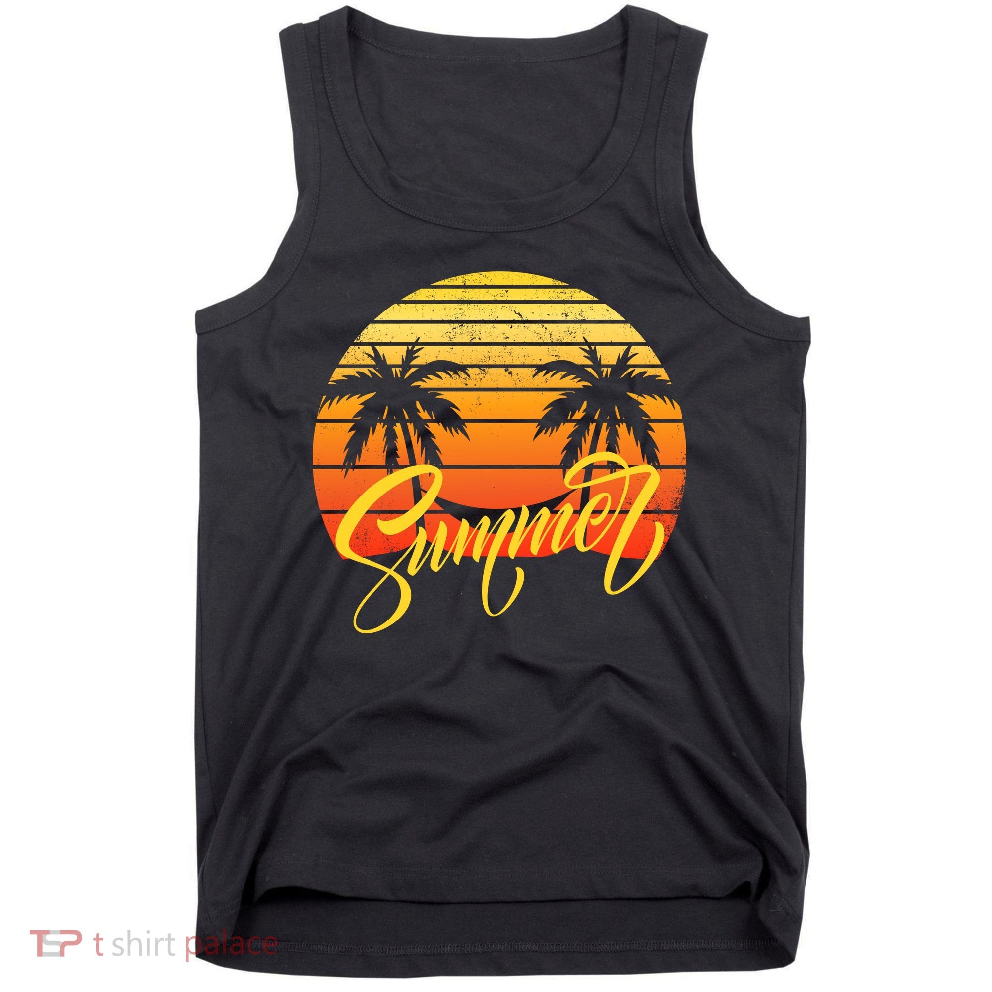 Summer Retro Sunset Tropical Tank Top