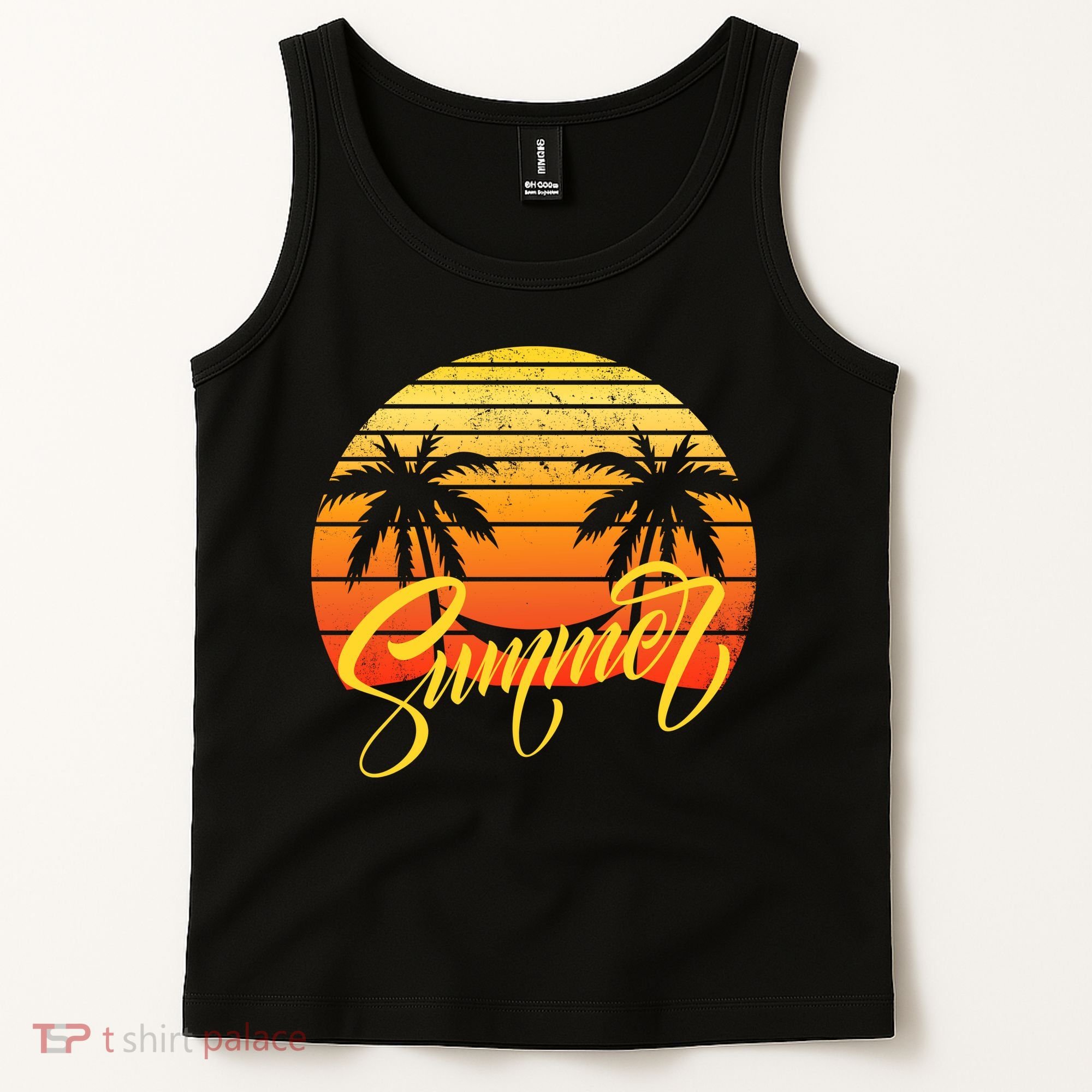 Summer Retro Sunset Tropical Tank Top