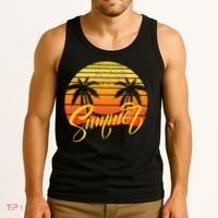 Summer Retro Sunset Tropical Tank Top thumb 3