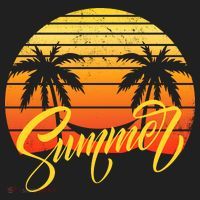 Summer Retro Sunset Tropical Golf Towel thumb 3