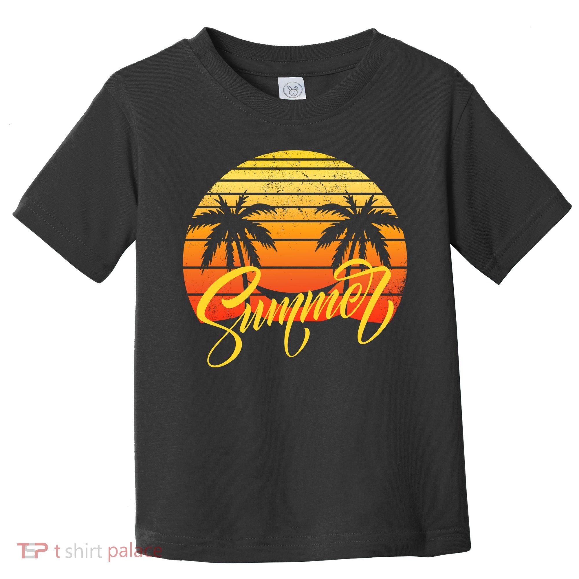Summer Retro Sunset Tropical Toddler T-Shirt