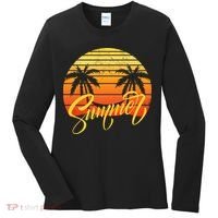 Summer Retro Sunset Tropical Women's Long Sleeve Shirt thumb 0