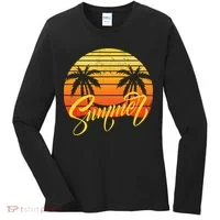 Summer Retro Sunset Tropical Women's Long Sleeve Shirt thumb 0