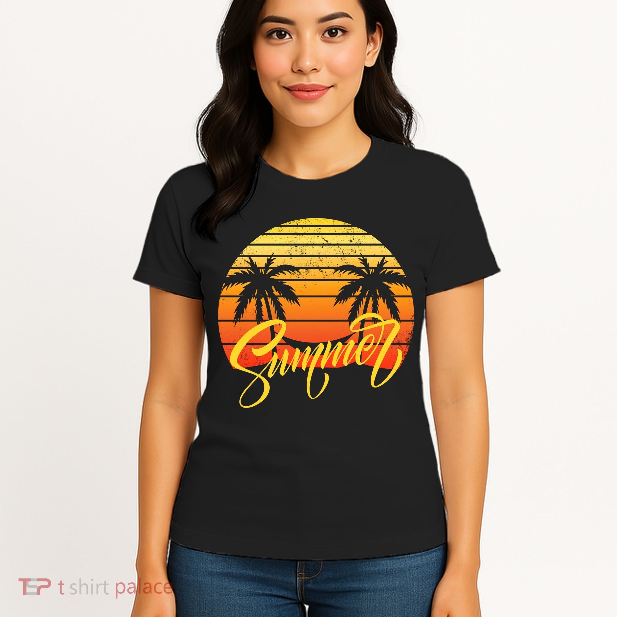Summer Retro Sunset Tropical Women's T-Shirt