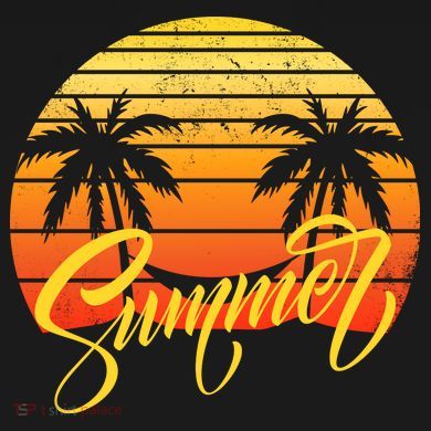 Summer Retro Sunset Tropical Women's T-Shirt