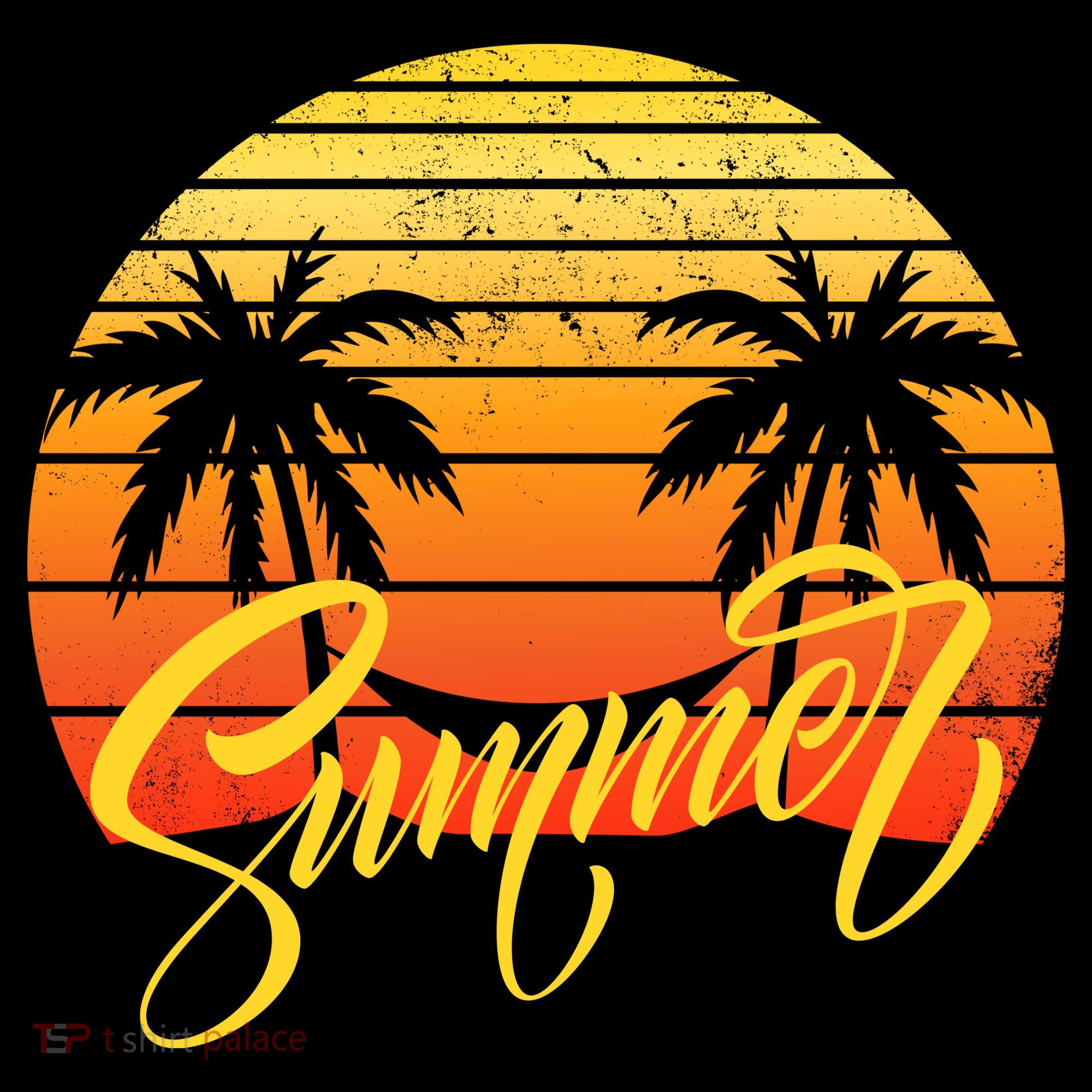 Summer Retro Sunset Tropical Tote Bag