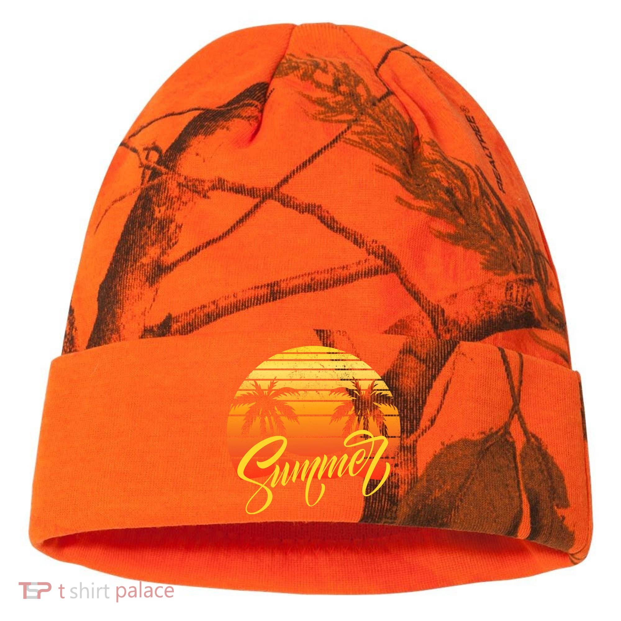 Summer Retro Sunset Tropical Kati Licensed 12" Camo Cuffed Beanie