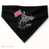 Skeleton Ride Shark 4th Of July USA-Made Doggie Bandana thumb 0