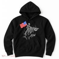 Skeleton Ride Shark 4th Of July Hoodie thumb 0