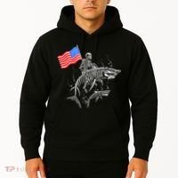 Skeleton Ride Shark 4th Of July Hoodie thumb 2