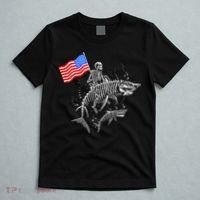 Skeleton Ride Shark 4th Of July T-Shirt thumb 5