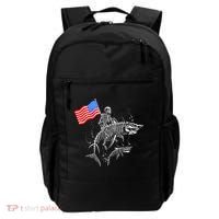 Skeleton Ride Shark 4th Of July Backpack thumb 0