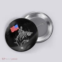 Skeleton Ride Shark 4th Of July Button thumb 0