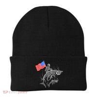 Skeleton Ride Shark 4th Of July Beanie thumb 0