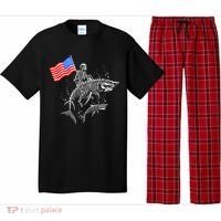 Skeleton Ride Shark 4th Of July Pajama Set thumb 0